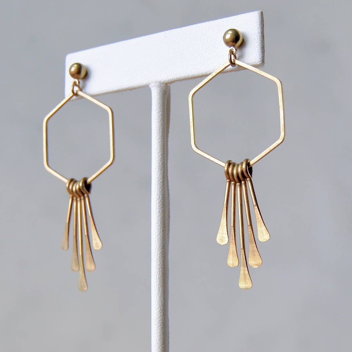 Hexagon Fringe Earrings