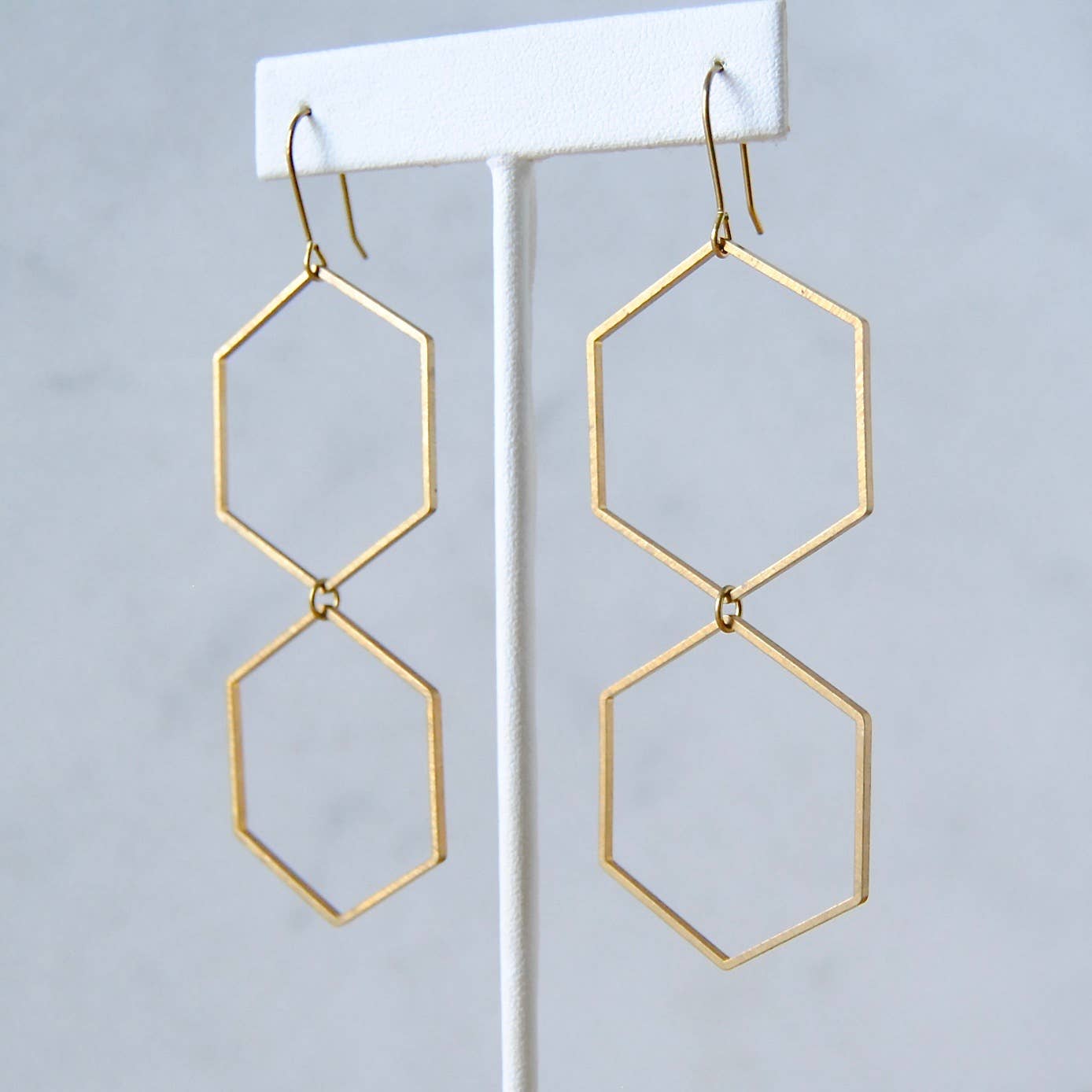 Double Hexagon Earrings