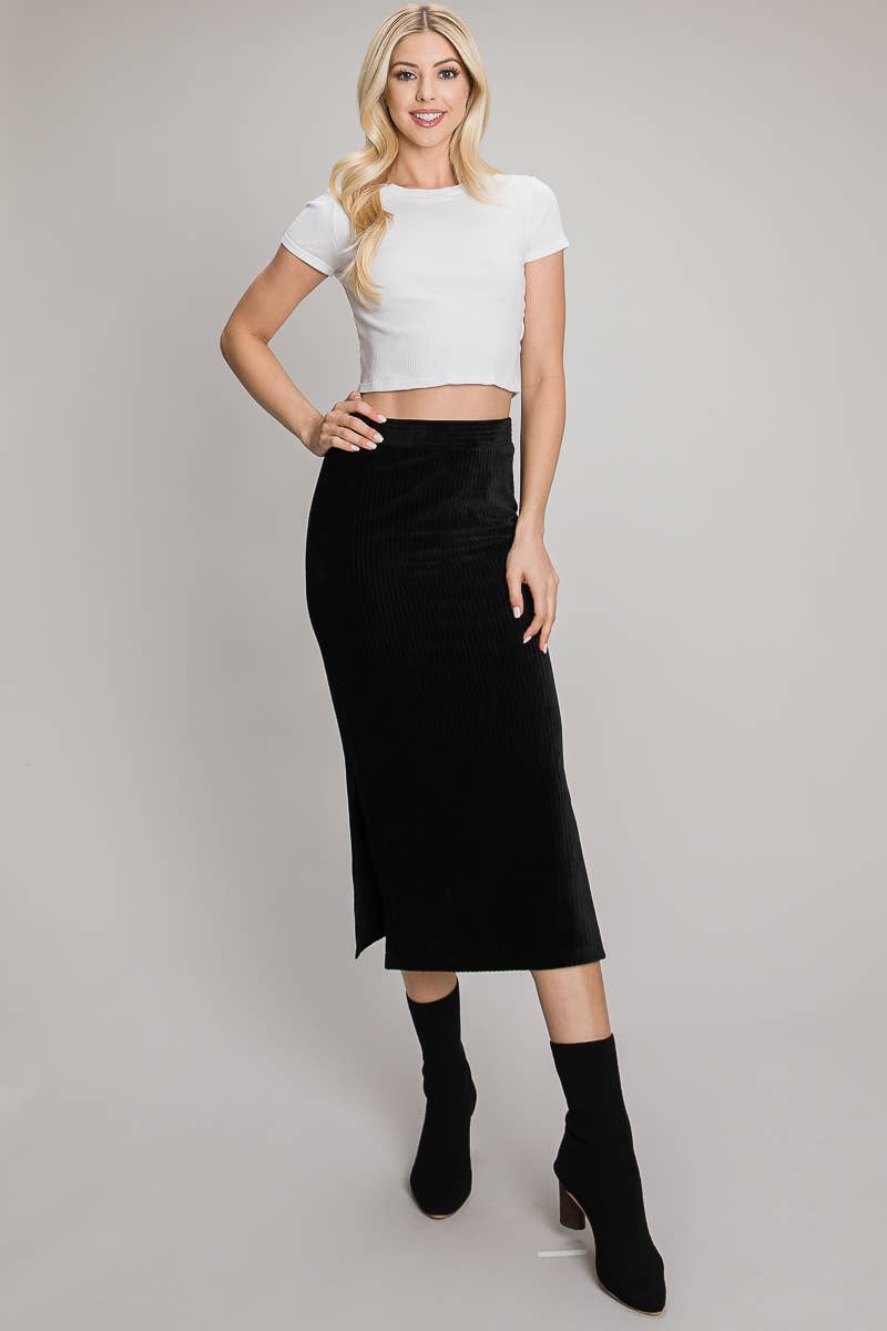 Velvet Midi Skirt