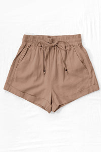 Comfy Linen Shorts- Mocha