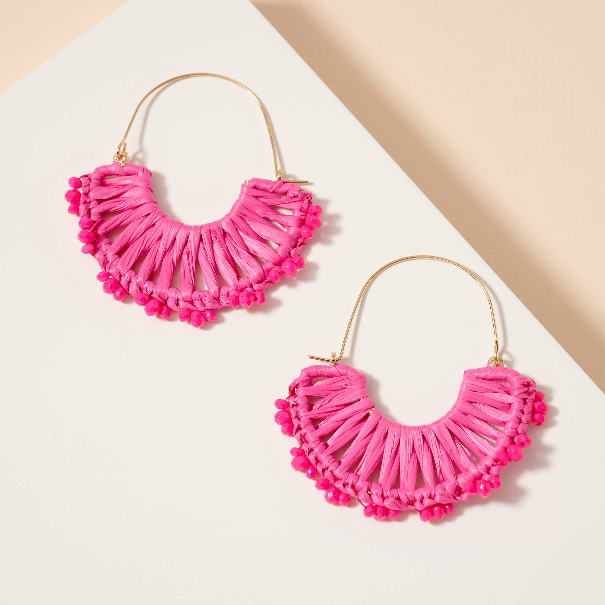 Raffia Fringe Dangle Earrings