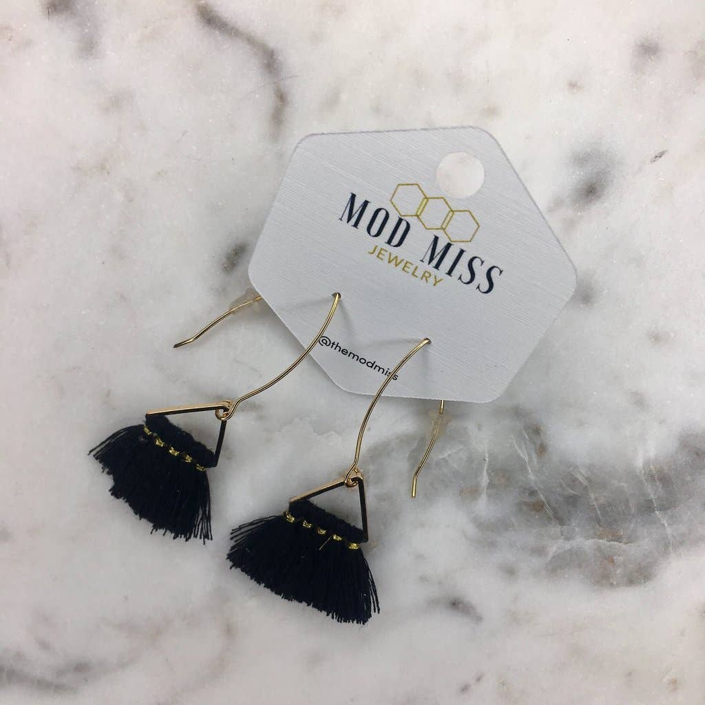 Black Tassel Earrings