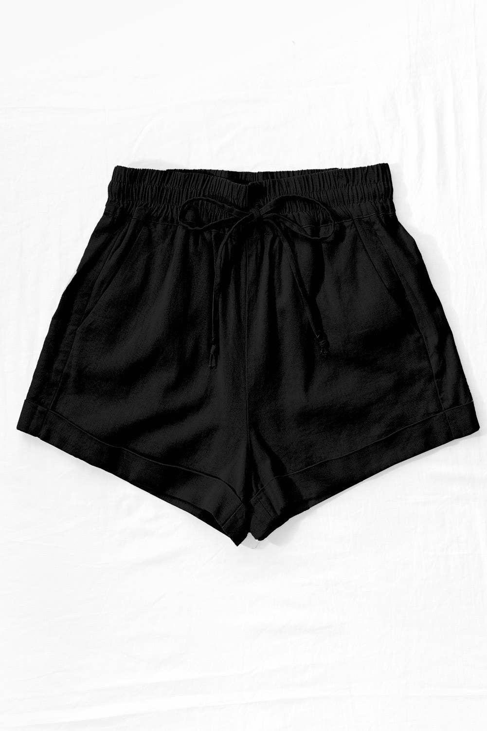 Comfy Linen Shorts- Black