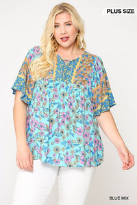 Blue Wild Flowers Top