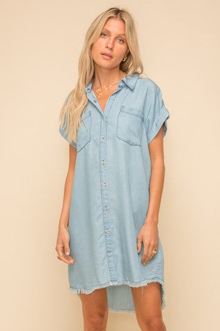 Chambray fringe dress