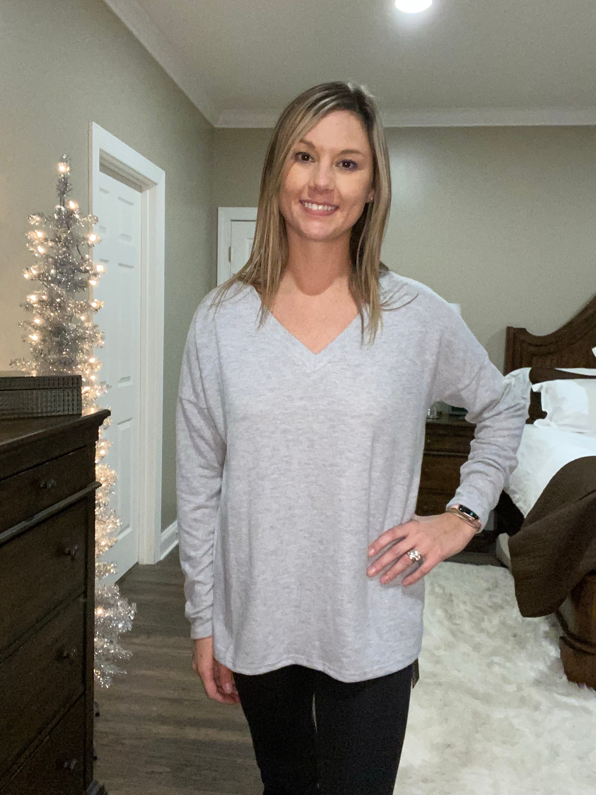 Lazy gray day top