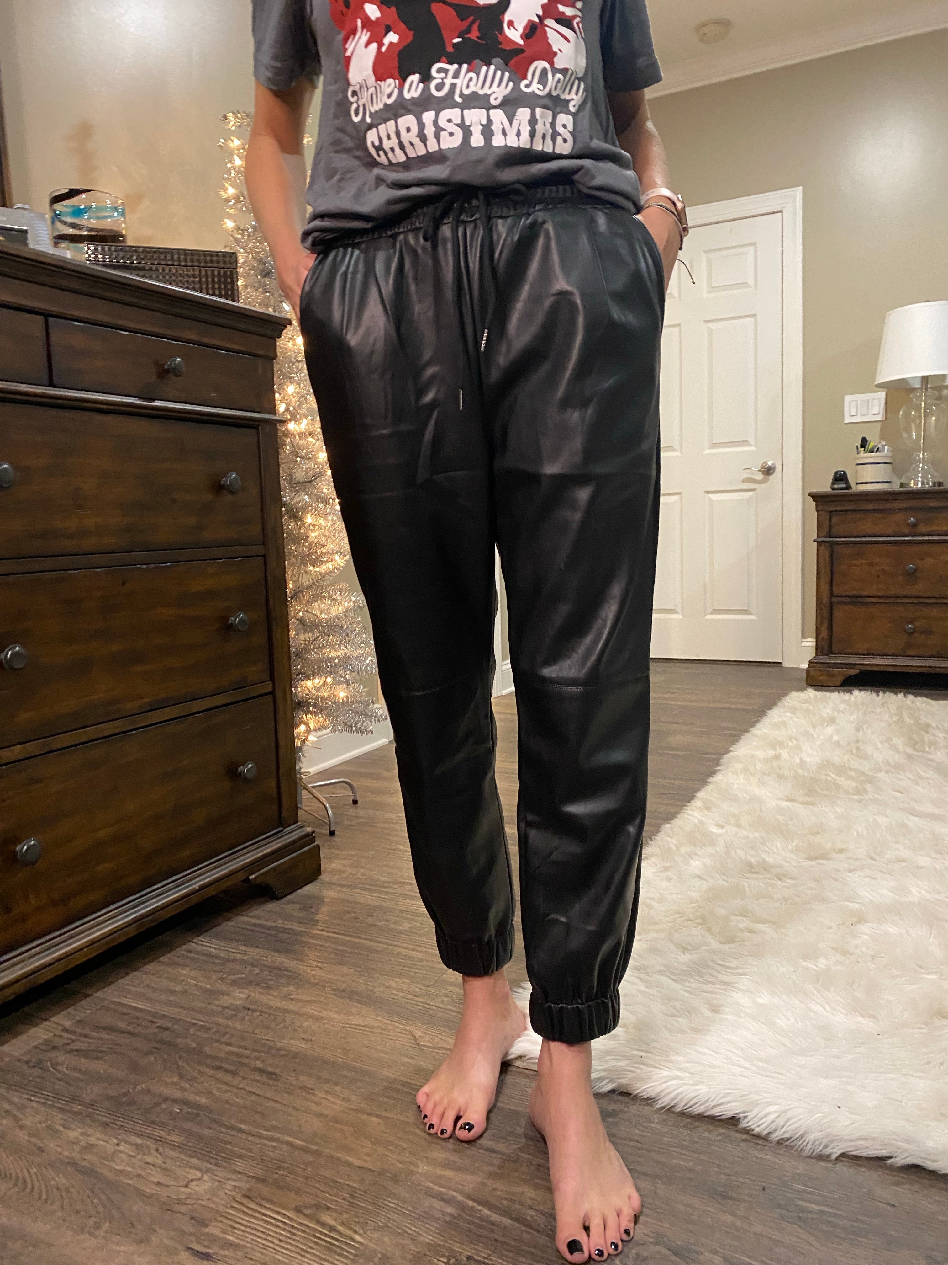 Vegan leather Joggers