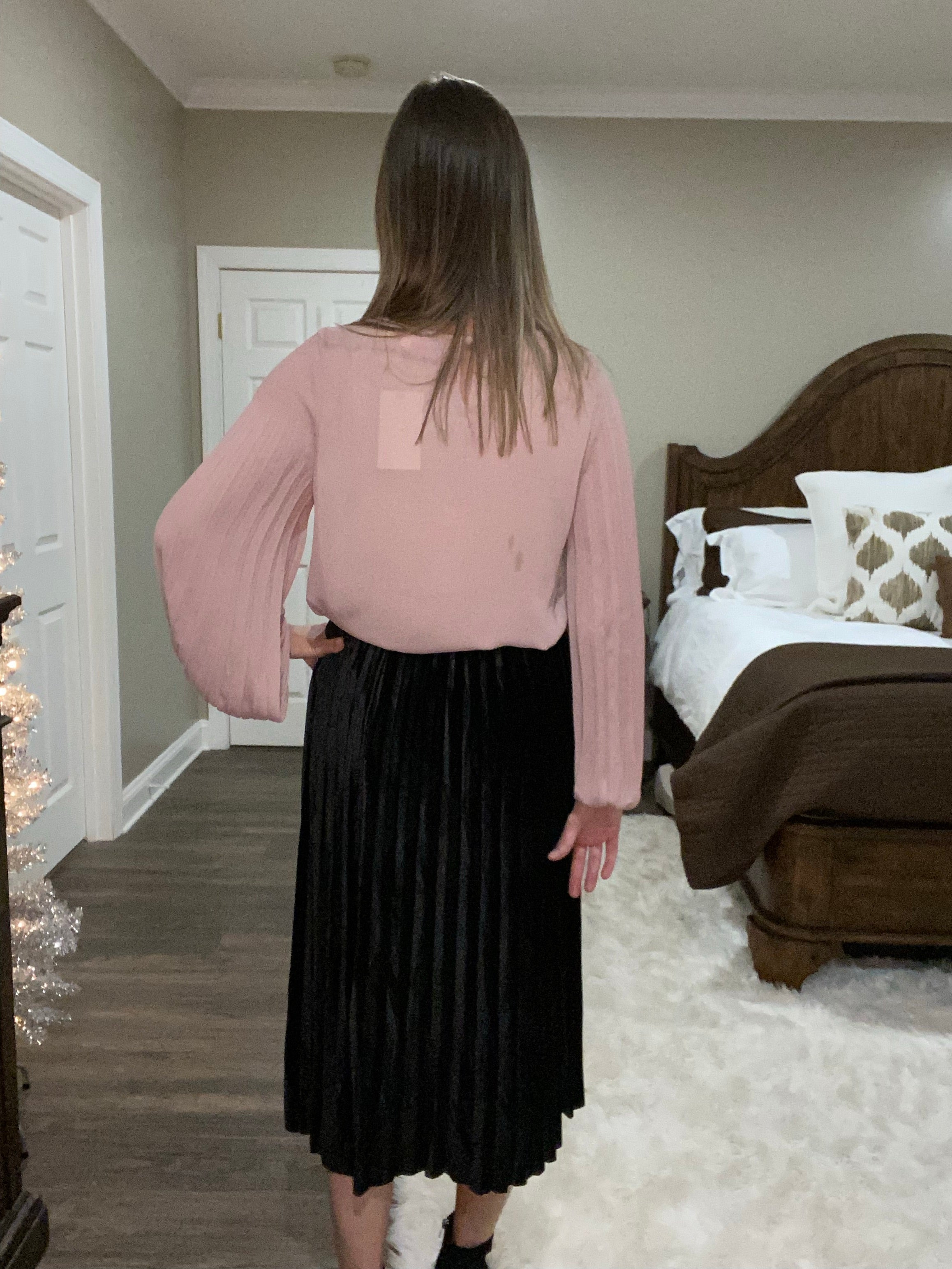 Dusty Pink Pleats