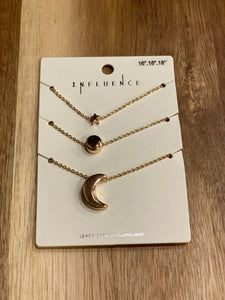 Star, Moon & Sun Necklace Set