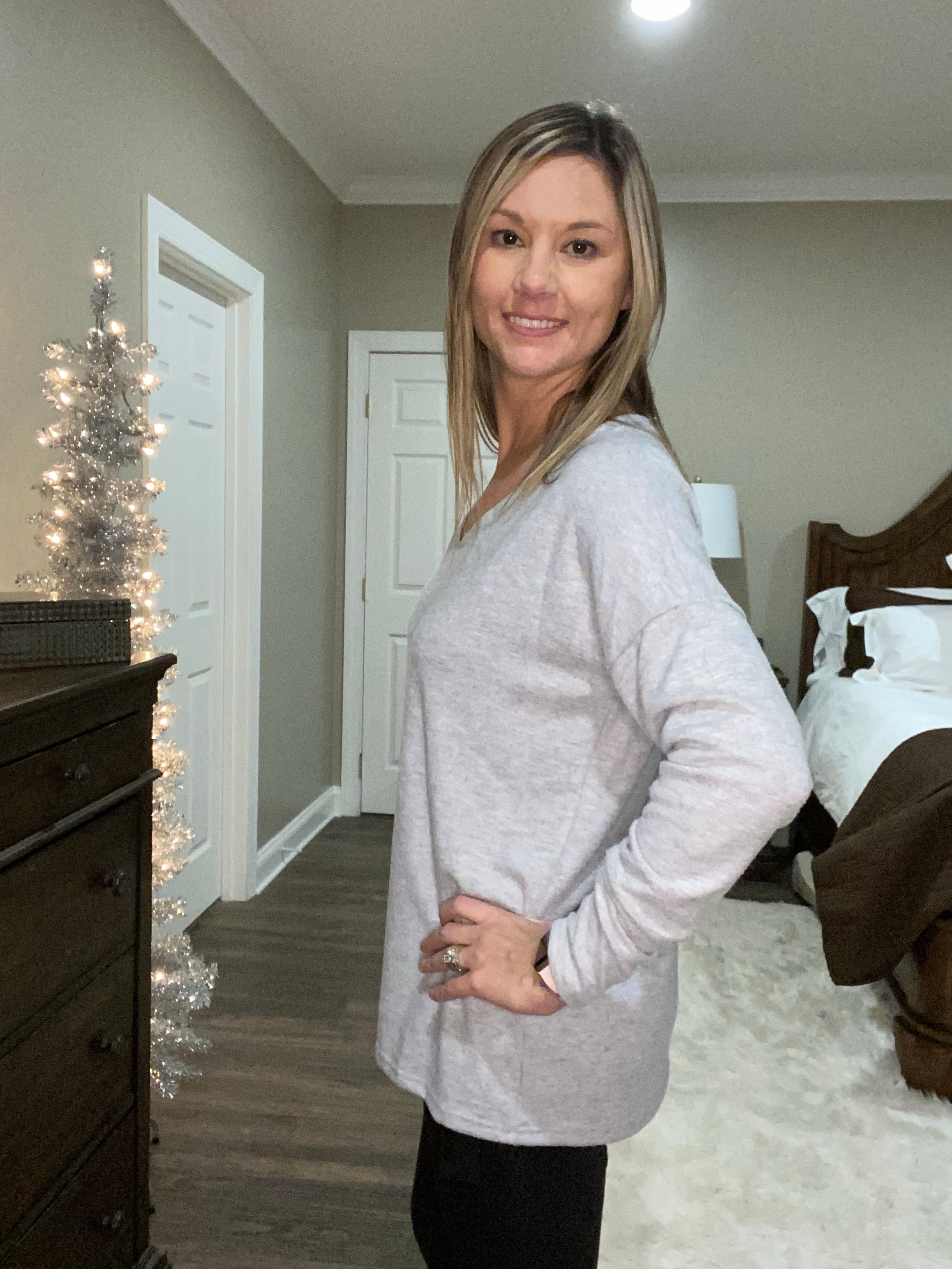 Lazy gray day top