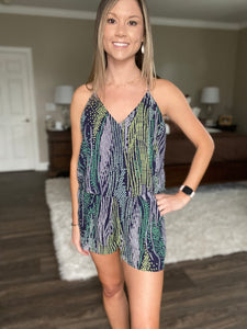 Green and Blue Drizzy Romper