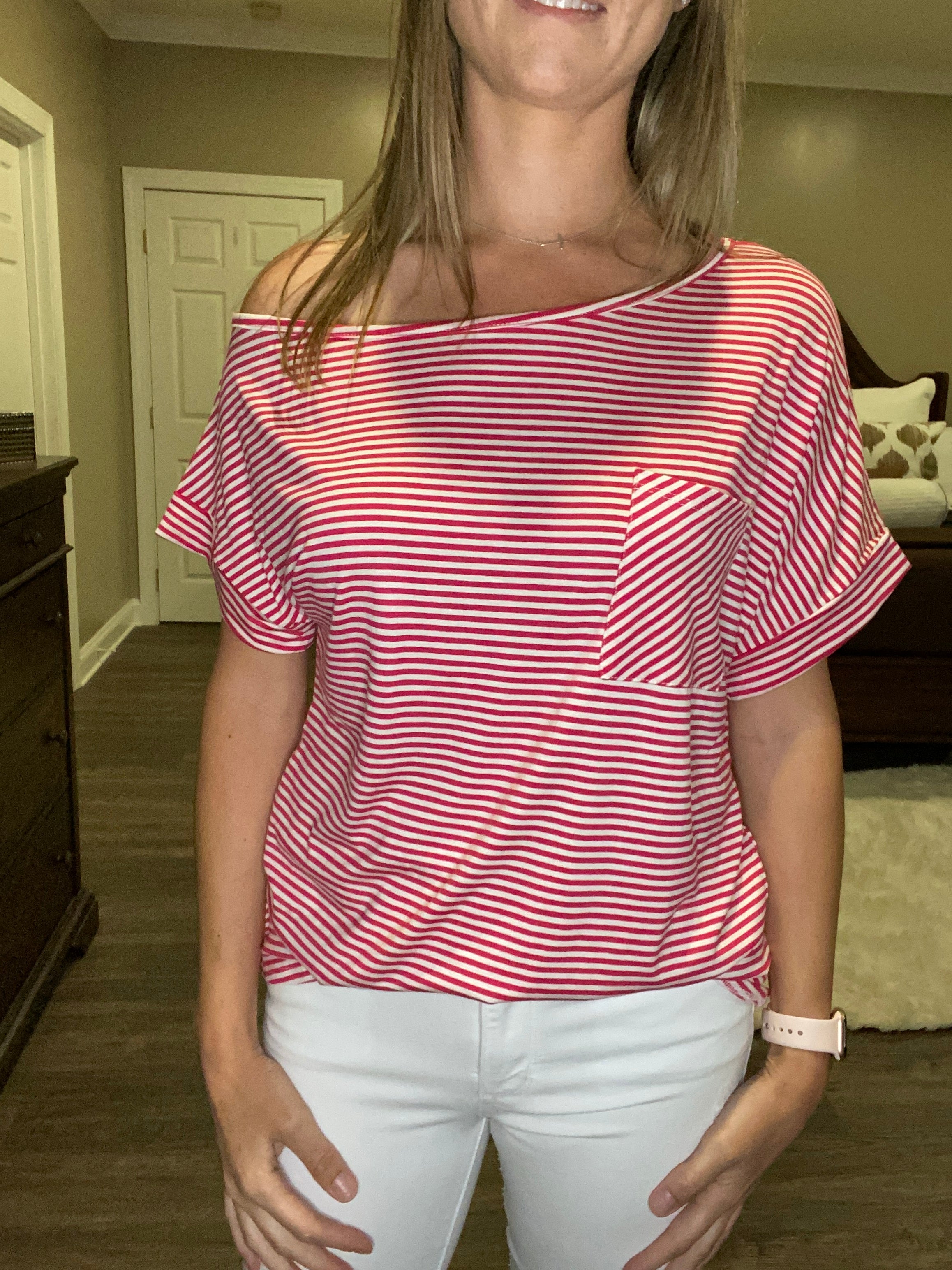 Raspberry Off the shoulder Top